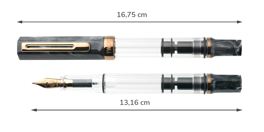 Plnicí pero TWSBI ECO Black Marble rozmer